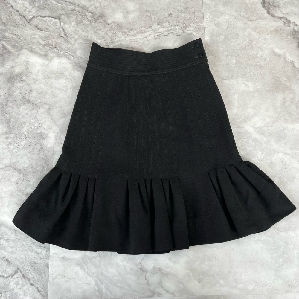 Fendi Italy Wool Black‎ Pencil Tulip Skirt Size 38 Fits Like Small S